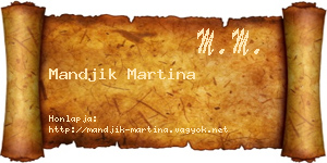 Mandjik Martina névjegykártya